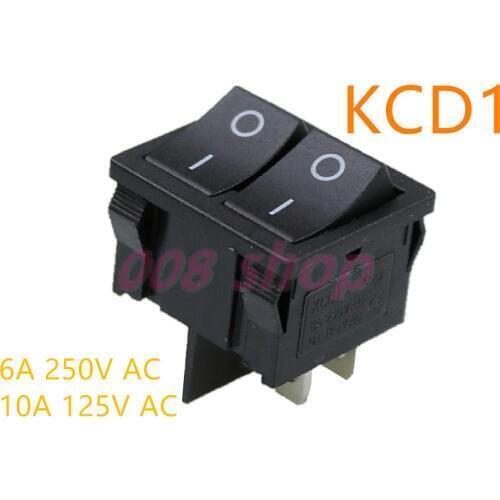 Black On/Off Dual Snap-in Rectangle Rocker Switch Car Dashboard DPST 12V 4pin