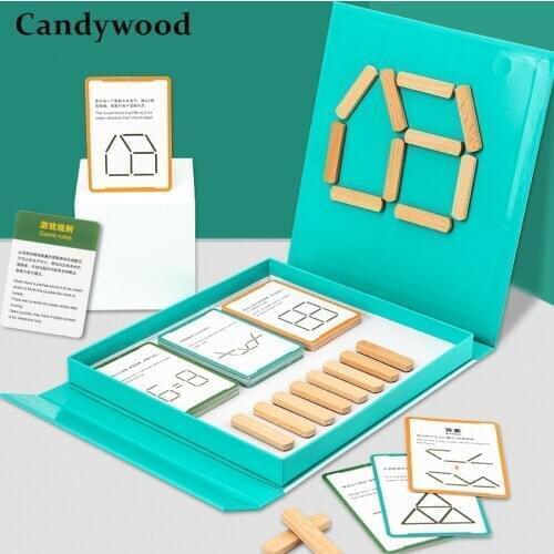 Kids Wooden Toys Magnetic Puzzles Sticks Jigsaw Tangram Logical Thinking Game Children Educational Toys for Kids