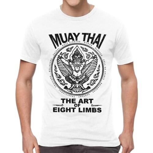 Mens Garuda Muay Thai T-Shirt Harajuku Thailand Spirit Tshirt Short Sleeve Cool T Shirt Homme Cotton Tee Tops Gift Idea