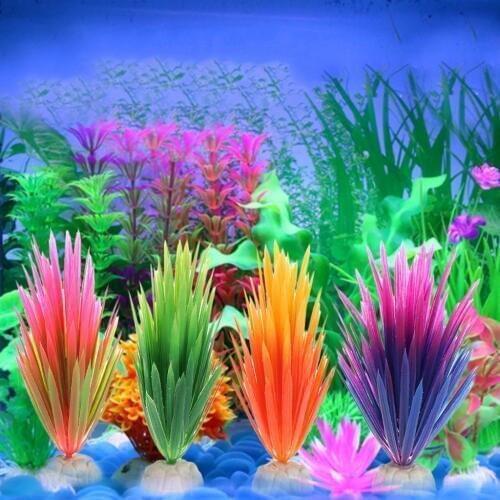 Artificial Plastic Plant Narcissus Water Grass Fish Tank Aquarium Decor Ornament