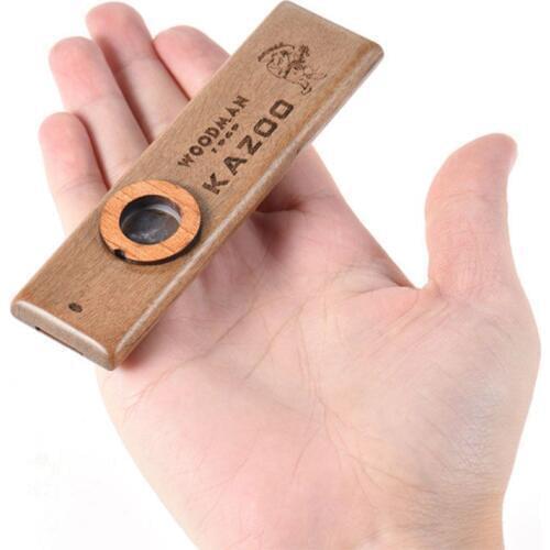 Classic wooden kazoo beautiful smooth surface musical instrument grade with attached film metal box Simple construction 1