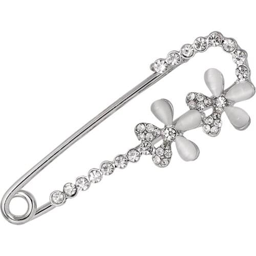 Classic Design Pin Brooches Women Rhinestone Decoration Flower Design Alloy Brooch Pin Jewelry Gift Vintage Exquisite Accessory