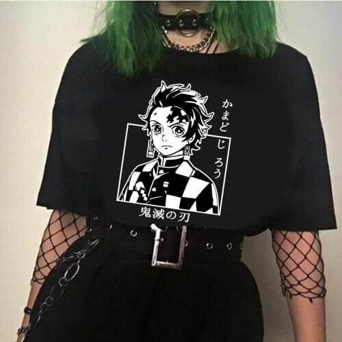 Men Women T-shirt TopsDemon Slayer Kamado Tanjirou T-shirt Crew Neck Anime Manga Tee Shirt Clothes
