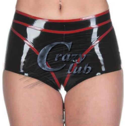Crazy club_New fashion Women Latex Women Shorts Panties Sexy Women Latex Underwear With TRIMS