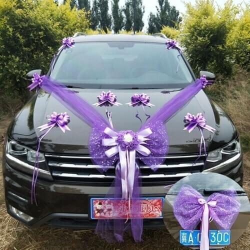 New COMING Personality Main and Deputy Wedding Car Team Simulation Korean Bow Flowers Set Decoration Wedding Center Supply