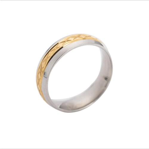 New European and American Popular Rings Classic Gold Steel Rings in Flower Gold Men