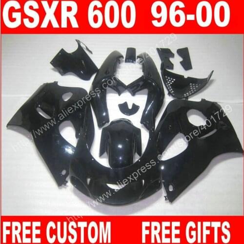 Fairings for SUZUKI 1996 1997 1998 1999 2000 SRAD GSXR600 GSXR750 96-99 glossy flat black GSXR 600 750 fairing set 7 gifts HN74