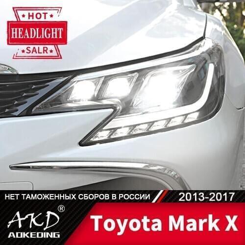 Head Lamp For Car Toyota Mark X 2013-2017 Reiz Headlights Fog Lights Day Running Light DRL H7 LED Bi Xenon Bulb Car Accessory