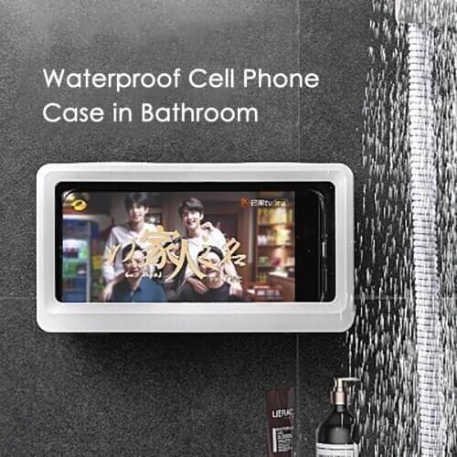 Liner Tablet Or Phone Holder Waterproof Case Box Wall Mounted All Covered Mobile Phone Shelves Self-Adhesive Shower Accessories