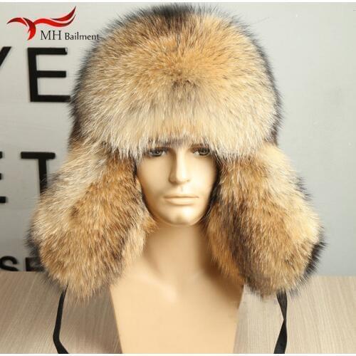 Full Hair Fox Mao Leifeng Hat Men And Women Earmuffs Keep Warm Thickening Northeast Overlord Hat Genuine Leather Real fur