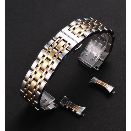 Stainless Steel Strap Butterfly Deployment Clasp 12 14 16 18mm 20mm 22mm 24mm 26mm Arc-shaped End Men Bracelet Metal Watch Band
