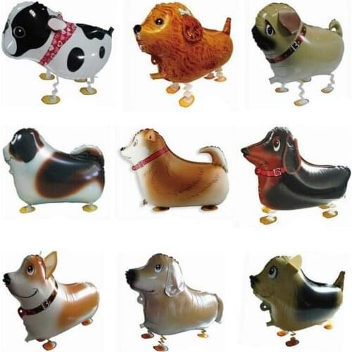 1pcs Walking Pet Dog Shaped Foil Balloon For Kids Toy Cartoon Cat Animal Ballon Pug Dog Poodle Air Balloons Party Birthday Decor