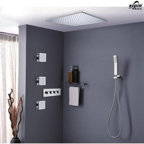 Rainfall Concealed Round Shower Set with Brass Two Functions Embedded Box Mixer Valve,Shower Head,Spout