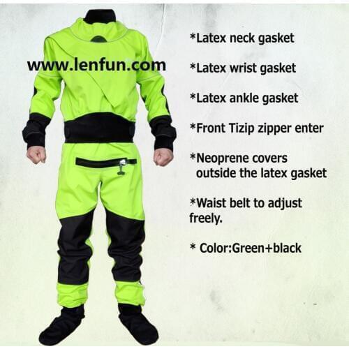 UNISEX dry suit latex neck/wrist,attached socks for whitewater,kayak,rafting,kateboarding,canoeing,fishing waterproof socks