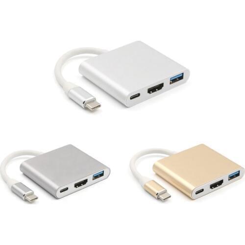 USB-C To HDMI 3 in 1 Cable Converter for Samsung Huawei Apple Usb 3.1 Thunderbolt 3 Type C Switch To HDMI 4K Adapter Cable 1080P