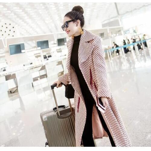 Fashion temperament ladies 2018 spring new windbreaker women Slim was thin in the long section of the waist over the knee jacket