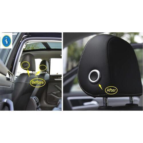 Yimaautotrims For Volkswagen Passat B8 2016 2017 2018 ABS Accessories Interior Seat Head Pillow Headrest Button Cover Trim 2 Pcs