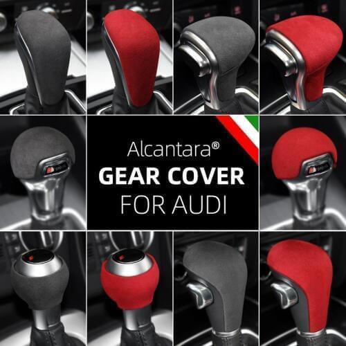 Alcantara Suede Wrapping Car Gear Shift Knob Cover For Audi A3 A4l A5 A6 A6L A7 Q5 Q5L Q7 S6 S7 Q2L TT TTRS RSQ3 RS3 RS4 RS5 RS6