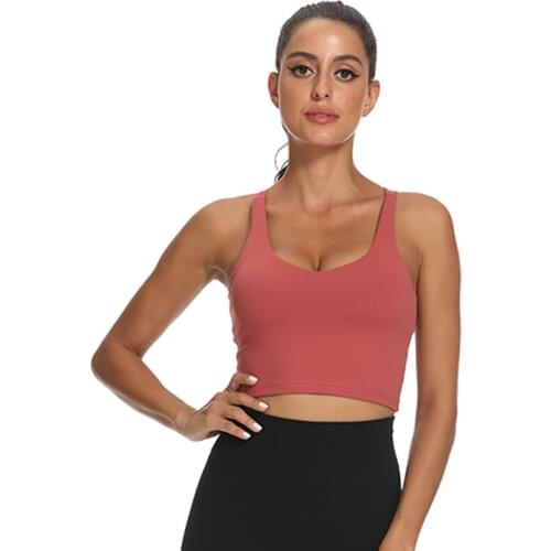 Womens Medium Support Cross Back Wirefree Removable Cups Sport Bra Tops Freedom Seamless Yoga Running Sports Bras