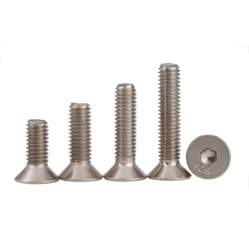 10.9 grade nickel-plated flat head hexagon socket screw countersunk hexagon socket screw M1.6M2M2.5M3M4M5M6M8