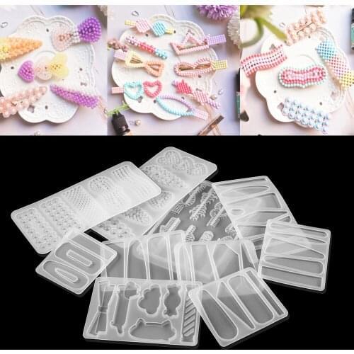 10 Styles Hairpin Silicone Mold Casting Hair Clip Crafts Epoxy Resin Molds For DIY Barrette Jewelry Making Components Supplies