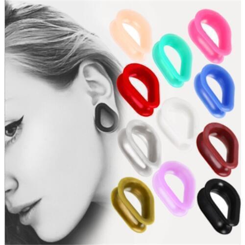 18pcs Multicolor Water Drop Silicone Ear Expansion Fashion Ear Plug Tunnel Spiral Ear Stretcher Expander Body Piercing Jewelry