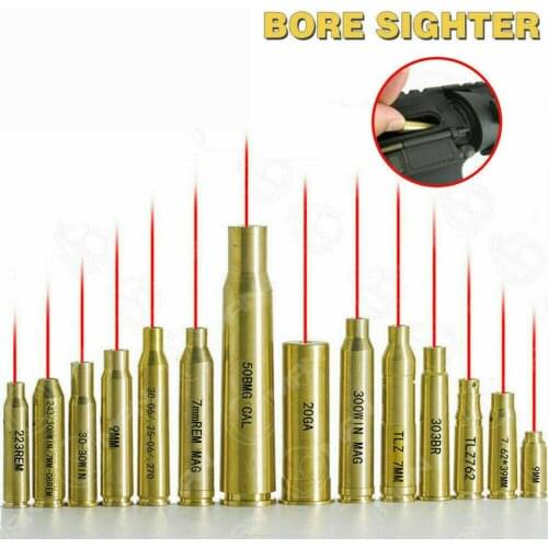 223/12GA/20GA/270/308/38/45Colt/40S/6.5x55/7x57/30-30/222/Red Dot Laser Bore Sighter Sight Calibrator Cartridge