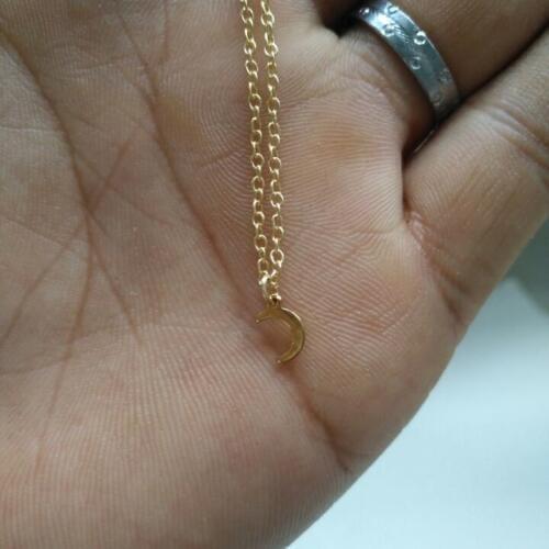 30 cute little half moon necklace simple crescent Eclipse necklace small silvery moon necklace star sky universe planet jewelry