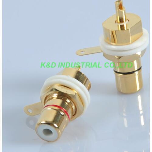 5Pairs Gold Amplifier RCA Jack Female Chassis Connector Guitar Amp Red and Black