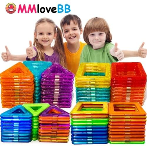 50-300Pcs Designer Magnetic Blocks Big Size DIY Magnet Toys Pulling Magnetic Building Blocks Assembled Toys For Children Gifts