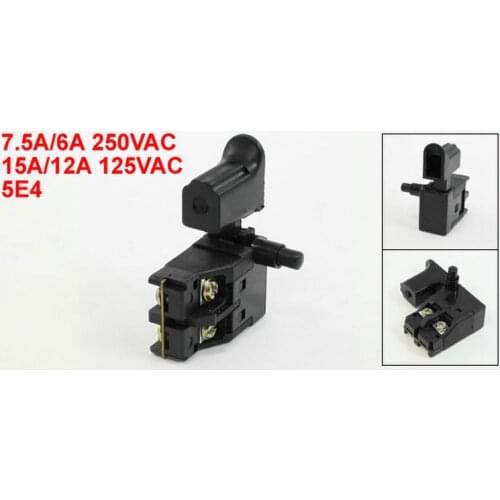 7.5A/6A 250VAC 15A/12A 125VAC 1NO DPST Self-Locking Power Tool Trigger Switch 5pcs