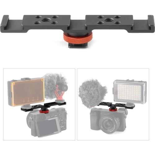 Aluminum Triple Cold Shoe Mount Plate Bracket for Camera Microphone LED Light Mounting