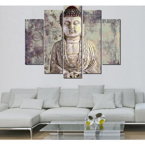ARTLAND Modern Landscape "Beige Buddha" Painting on Canvas Wall Art