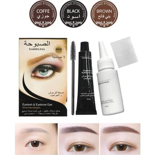 Professional Series Henna Eyelash Eyebrow Dye Tint Gel Eyelash Brown Black Color Tint Cream Kit, Fast Tint Easy Dye