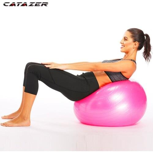 Catazer Sports Yoga Balls Pilates Fitness Gym Balance Fitball Massage Training Workout Exercise Ball 55cm 65cm 75cm with Pump