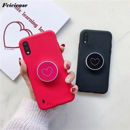 A01 Holder Stand Case For Samsung Galaxy A01 A 01 SM-A015 5.7inch Silicone Cover Soft Phone Bags Matte Love