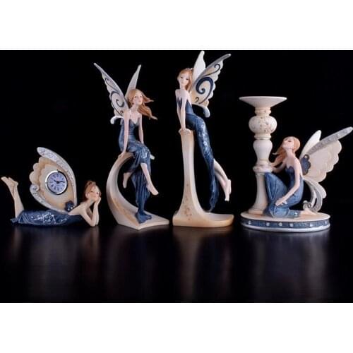 Decorating Accessories For Home Creative Flower Fairy Statue Resin Handcrafted Candle Support Room Furniture Present Birthday