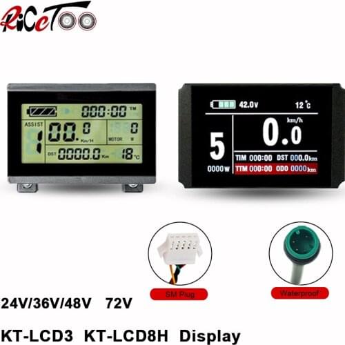 Electric Bike KT-LCD3 LCD8H Display For 24V36V48V72V Wheel Hub Motor Kit For Bicycle Spare Parts For Bicycle Electric Scooter