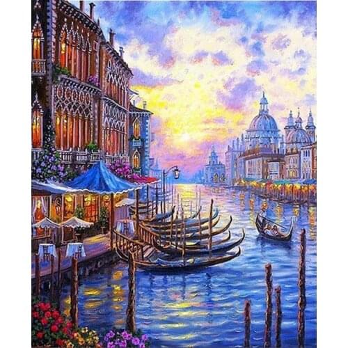 DIY Diamond Painting Venice Water City Scenery Full Drill Rhinestone cross stitch kits handmade embroidery Crafts love gift