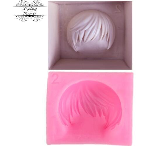 DIY new short hair shape silica gel mold fudge technology mold chocolate cake decoration tool