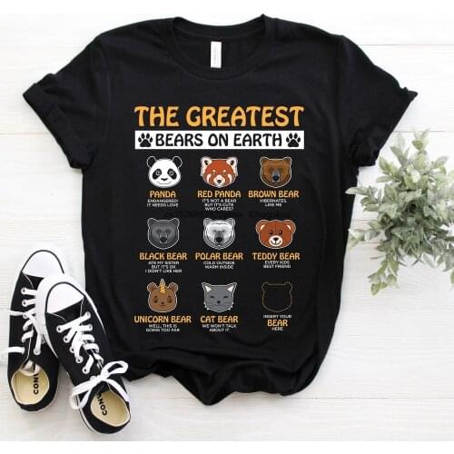 The Greatest Bears On Earth Type Of BearsVintage Bear T Shirt grizzly red panda pola cute icebear polar animals Present