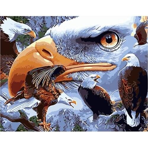 Scenery Embroidery Mosaic Craft Eagle Bird Diamond Painting Kits Beads Picture Wall Paper Rhinestones Drawing Christmas Gift New