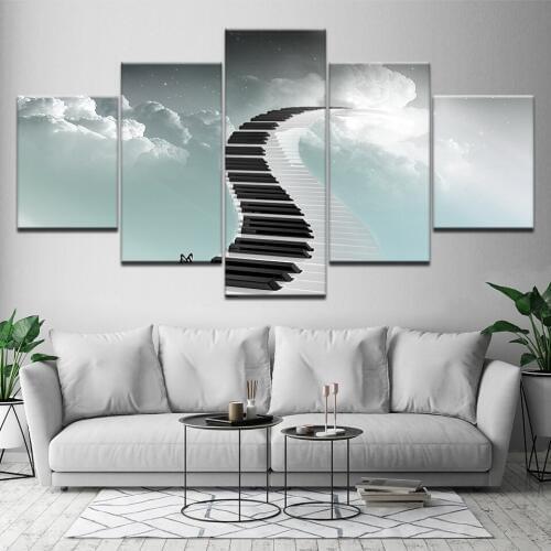 Canvas Painting Piano keyboard Step by step 5 Pieces Wall Art Painting Modular Wallpapers Poster for living room Home Decor