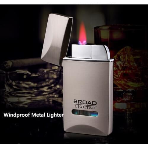 Metal Ultra Thin Windproof Creative Turbo Circulating Charge Gas Lighter Cigar Smoking Accessories Gadgets For Men