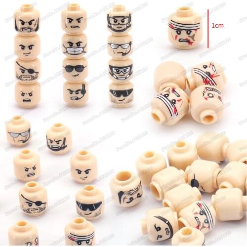 Mini Expression Mask Accessories Building Block Moc WW2 Military City Halloween Figures Mood Model Child Christmas Gift Diy Toys