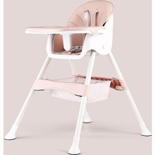 Multi-Function Folding Baby High Chair with Wheel Childrens Dining Table Infant Portable for Kid Booster Seat Adjustable Height