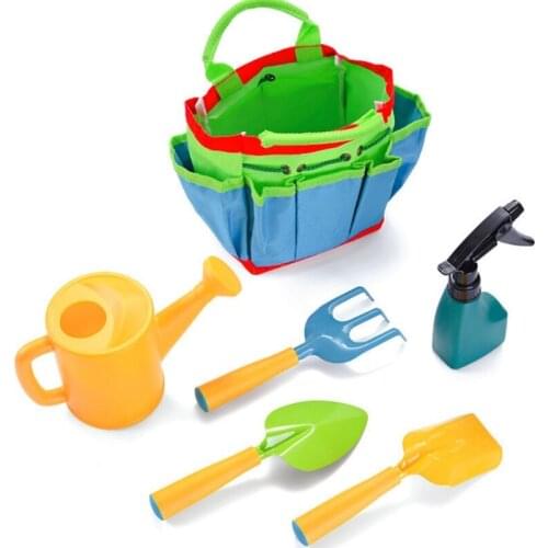 N7ME 1Set Kid’s Gardener Toy Outdoor Pretend Play Sandpit Toy Plastic Gardening Tools