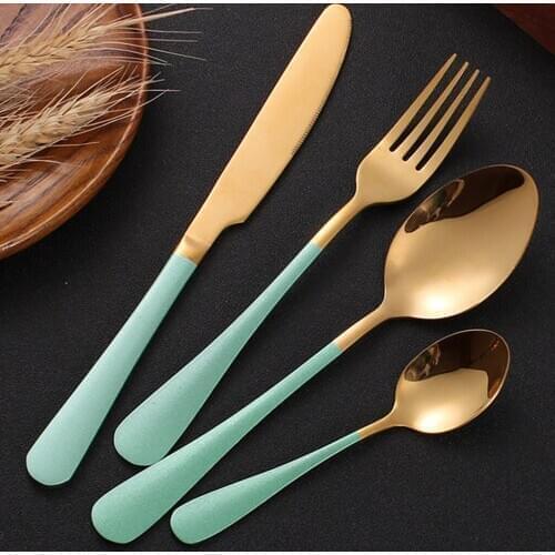 Stainless Steel Cutlery Set Creative Steak Cutlery Set With Household Spoon Fork Knife Kitchen Accessories Outdoorcamping Picnic