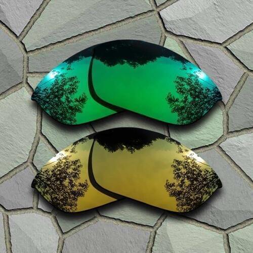 Jade Green&Yellow Golden Sunglasses Polarized Replacement Lenses for Oakley Half Jacket 2.0