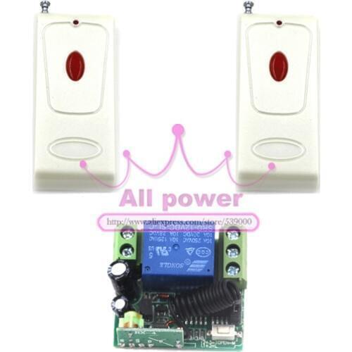 New DC 12V 10A 315/433MHz Wireless Remote Control Switch System, 2 1000M Long Range Transmitter+ 1 Mini Size Receiver with Case